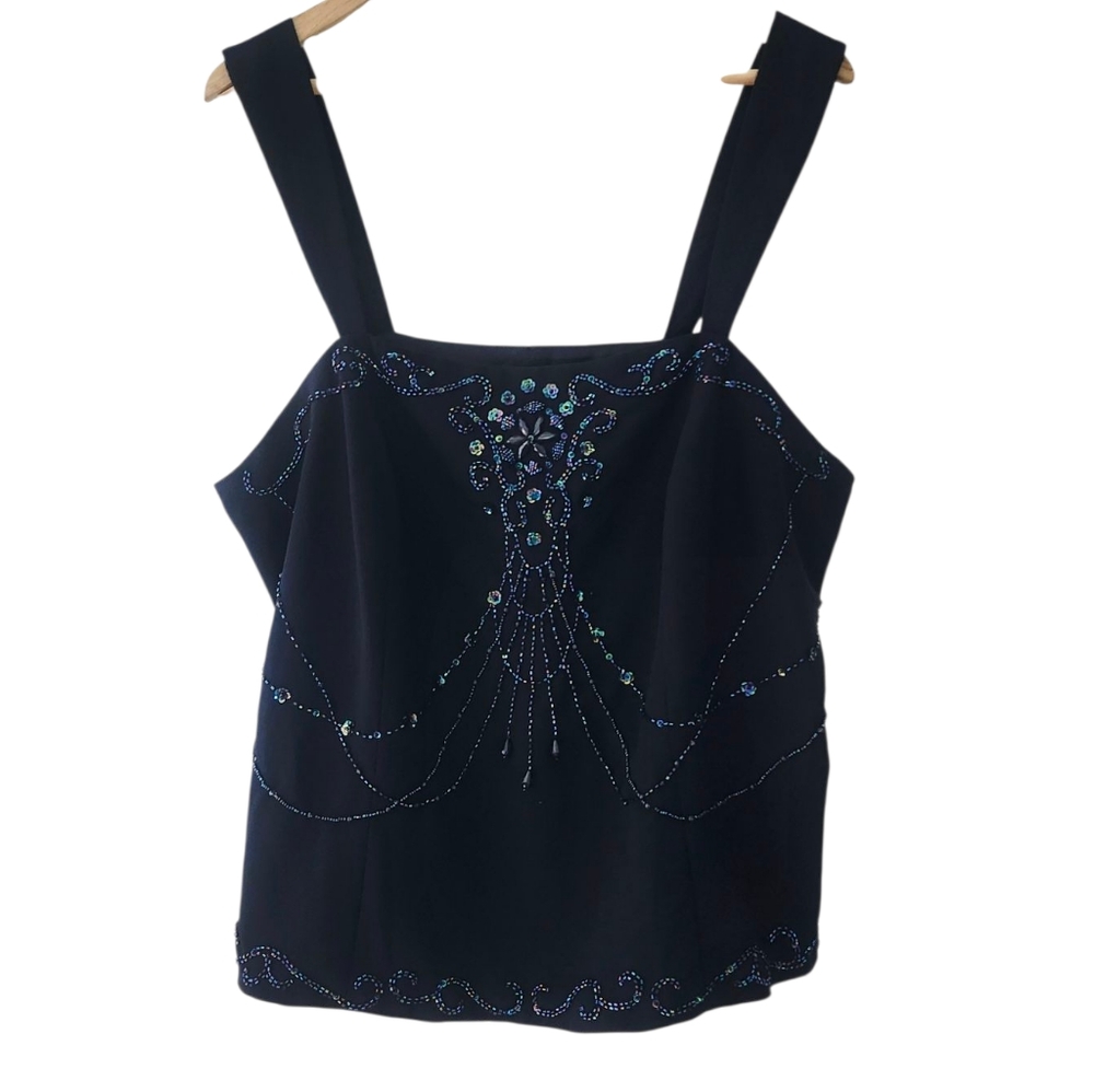 Vintage Embellished Blue Women's Top